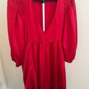 Flawless Bold Red Long Sleeve Dress